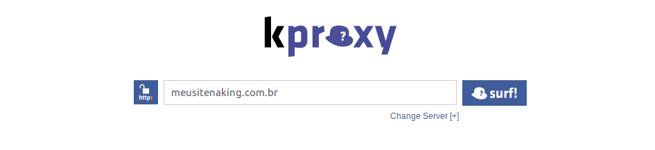 Exemplo de site de proxy