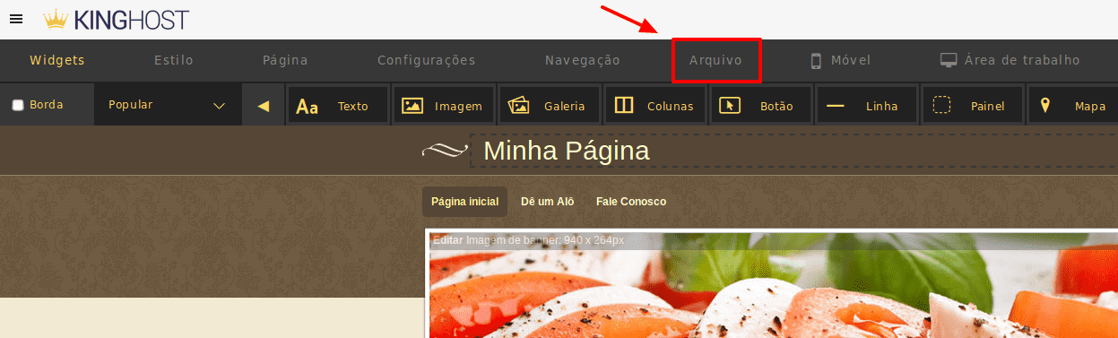 Como editar imagens no Criador de Site