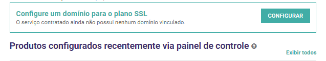 Esta opção permite configurar o certificado SSL.