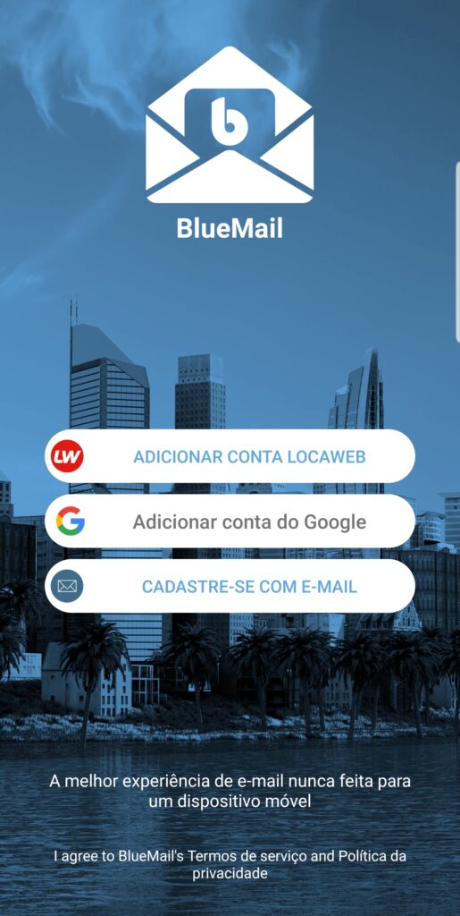 Configurar e-mail no BlueMail