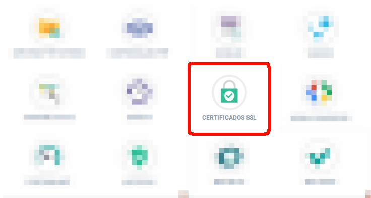 Como configurar o Certificado SSL SNI. Nesta imagem é exibido o painel de controle, onde deve-se acessar a opção Certificado SSL.