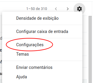 Ajustar conta configurada no Gmail