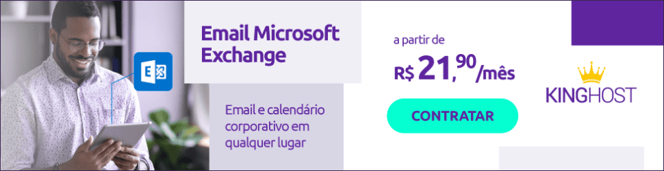 Contrate Microsoft Exchange a partir de R$ 21,90 por mês.