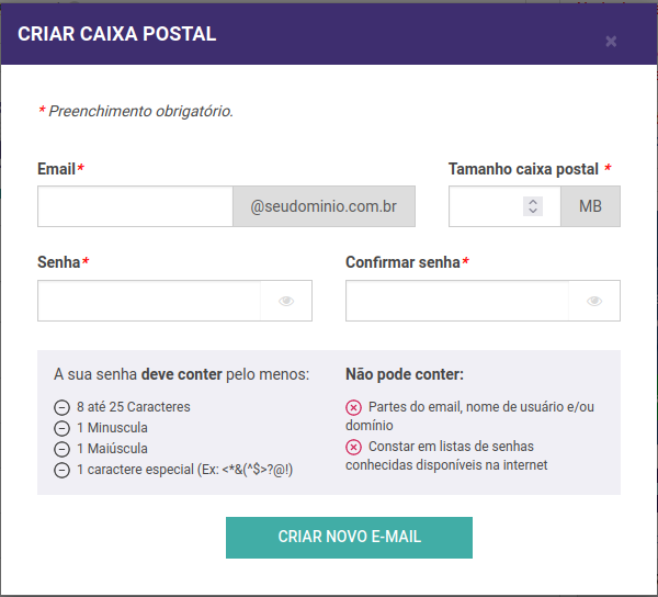 Como criar email