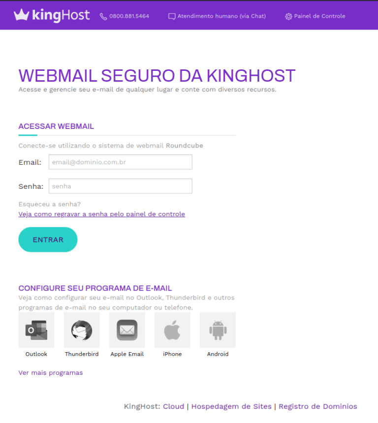 Como Acessar Meu Email Atrav S Do Webmail Kinghost