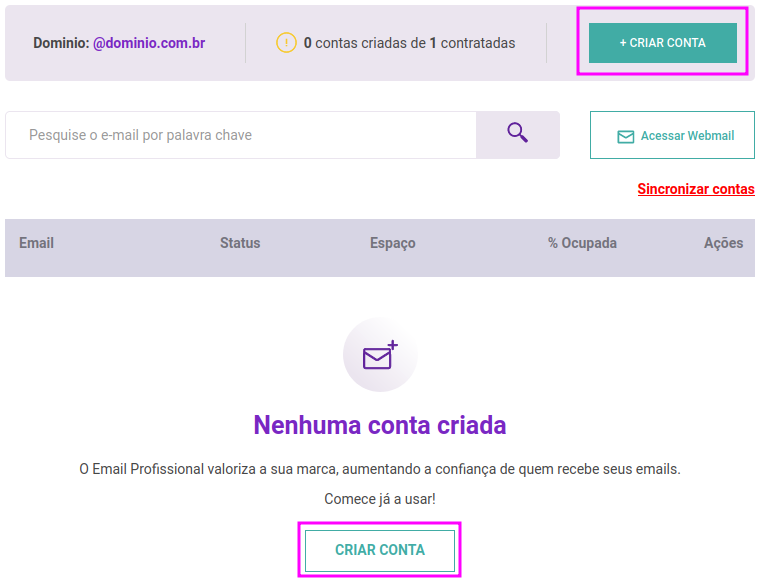 Como criar email